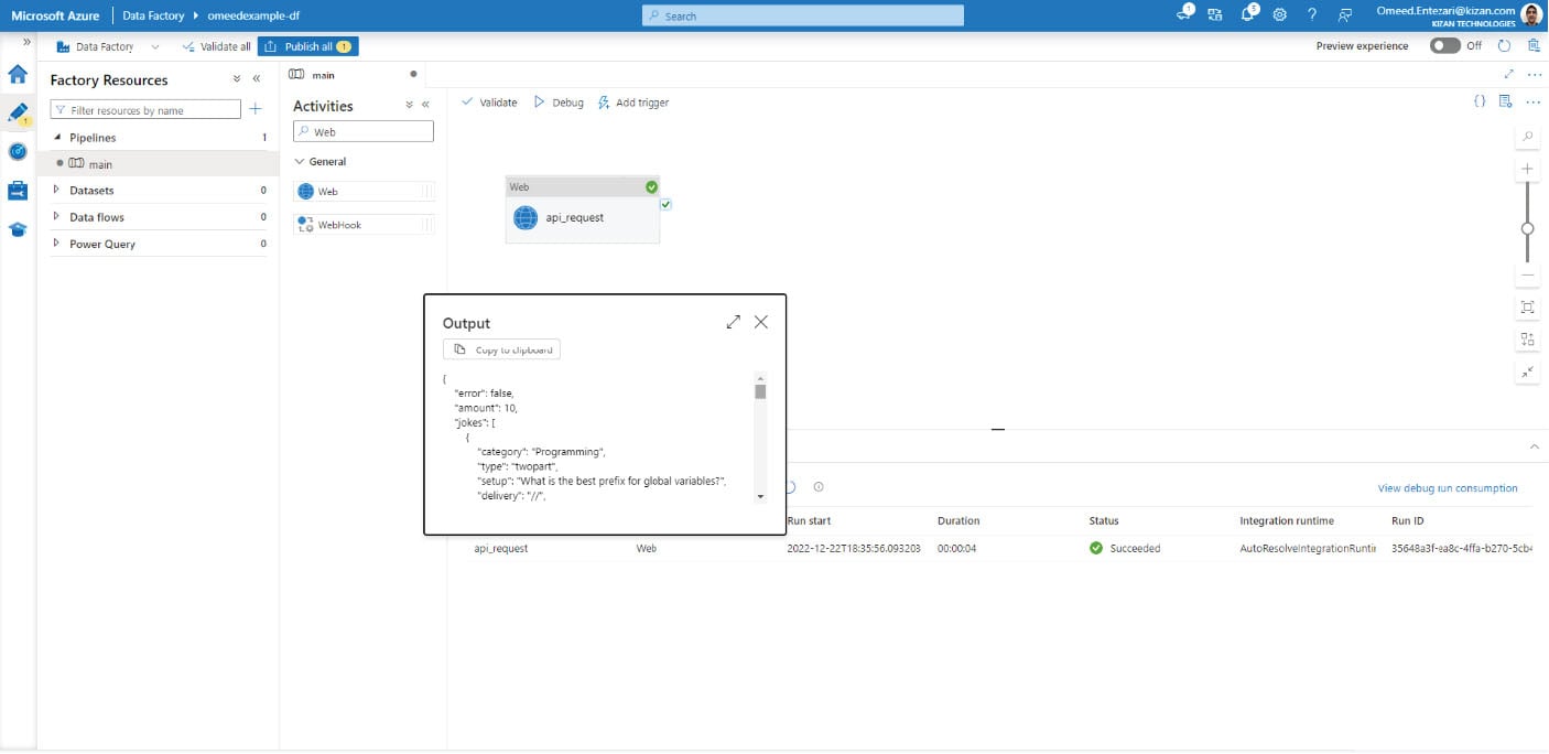 API Data Integration with Azure Data Factory
