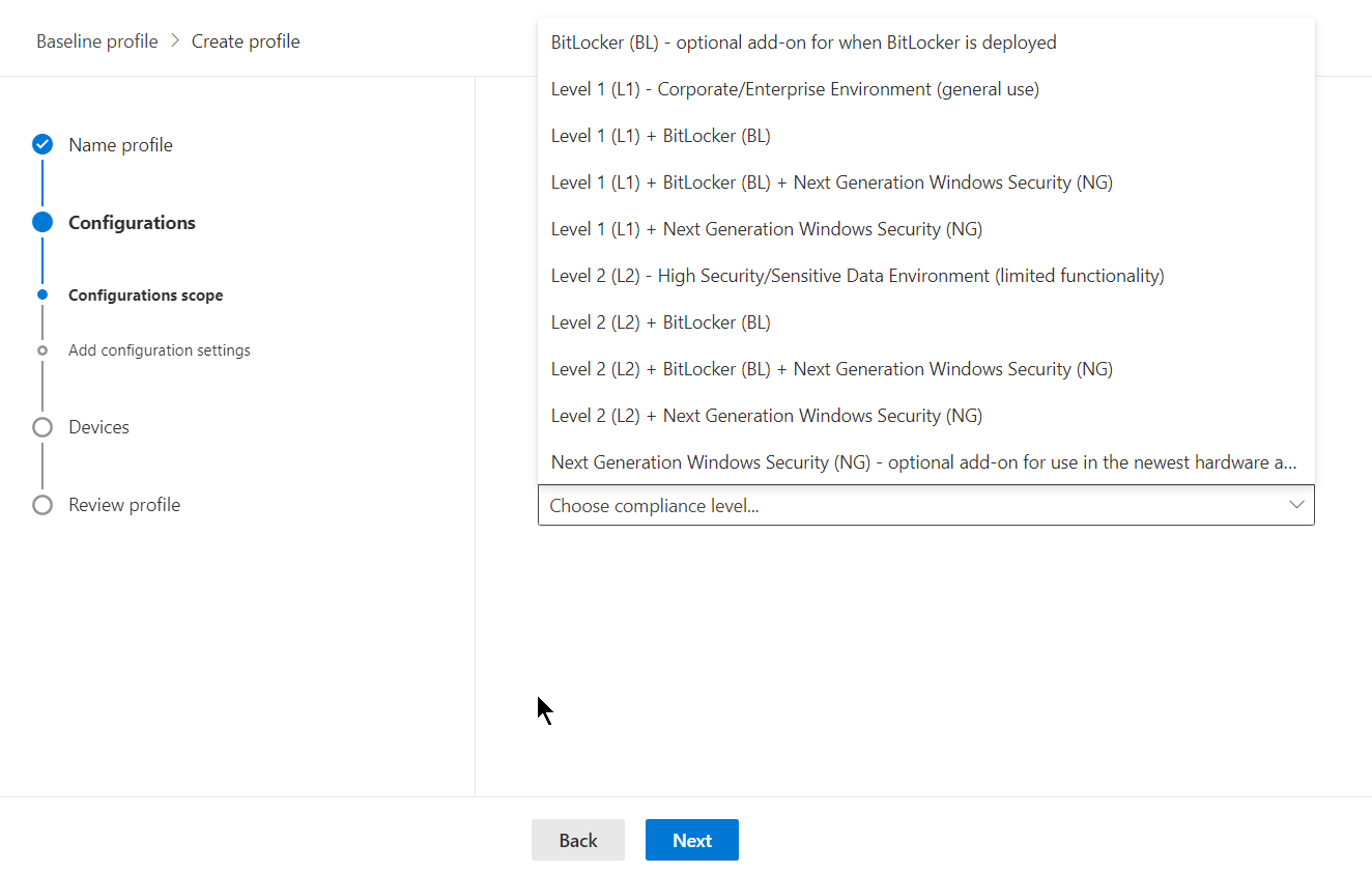 Managing Device Vulnerabilities - Baseline Profile