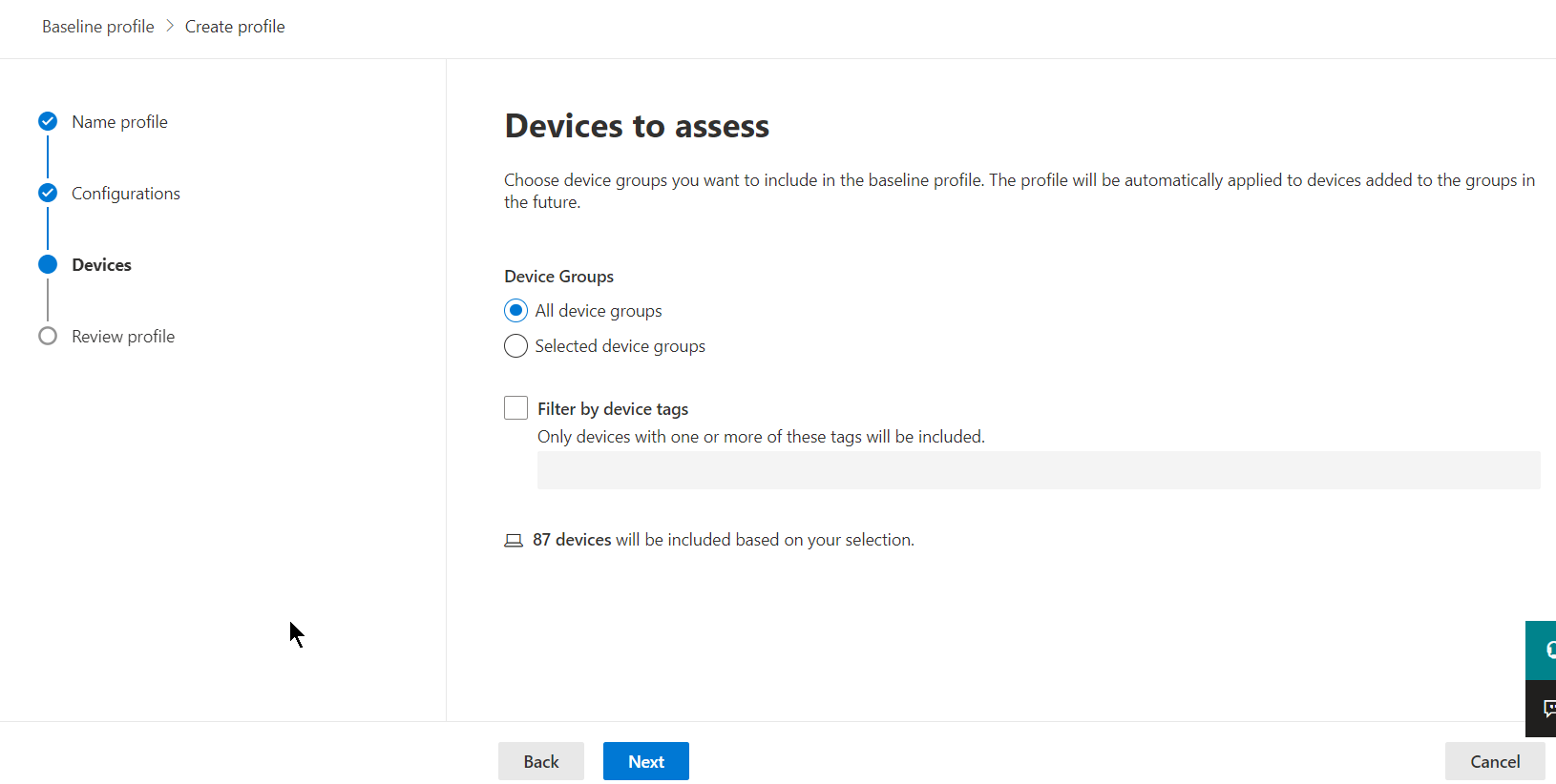 Managing Device Vulnerabilities -  Profile Configuration Settings