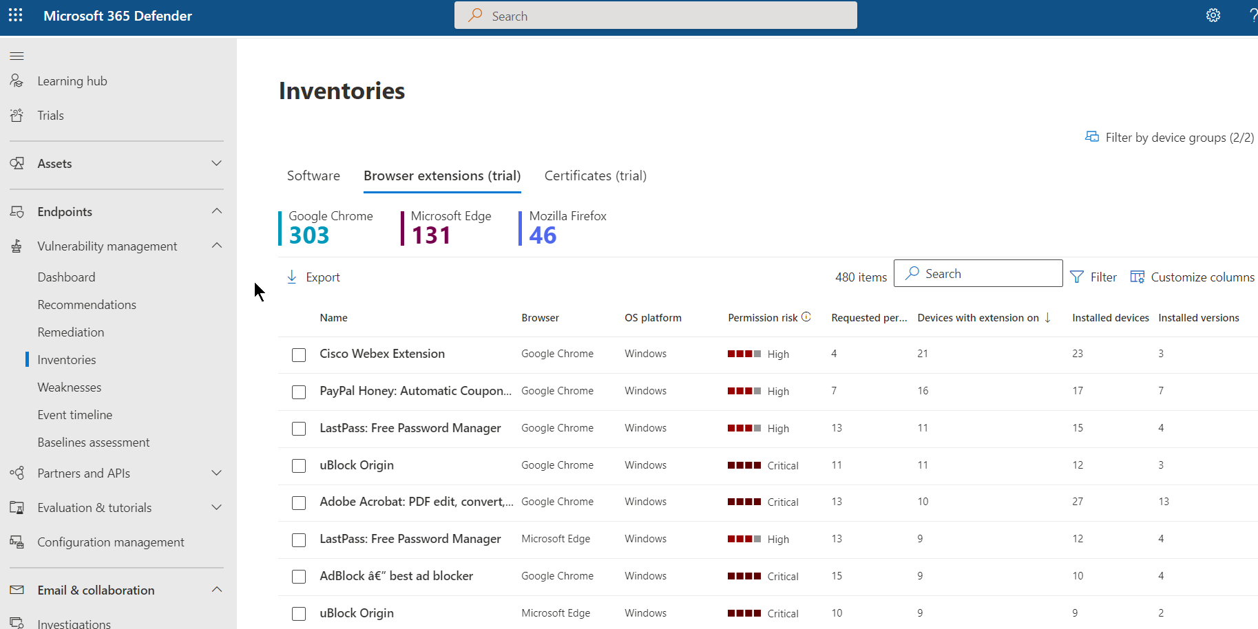 Managing Device Vulnerabilities - Browser Extensions