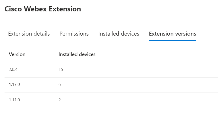 Managing Device Vulnerabilities -  Extension Versions