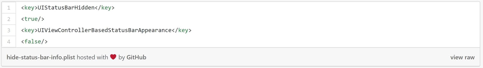 How to Hide the iOS status bar in a NativeScript app